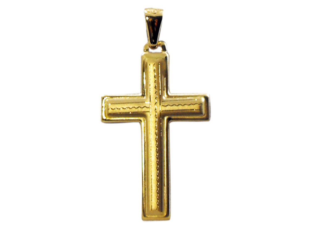 18ct Yellow Gold Italian Cross, 32x21mm | For the Love of Gold