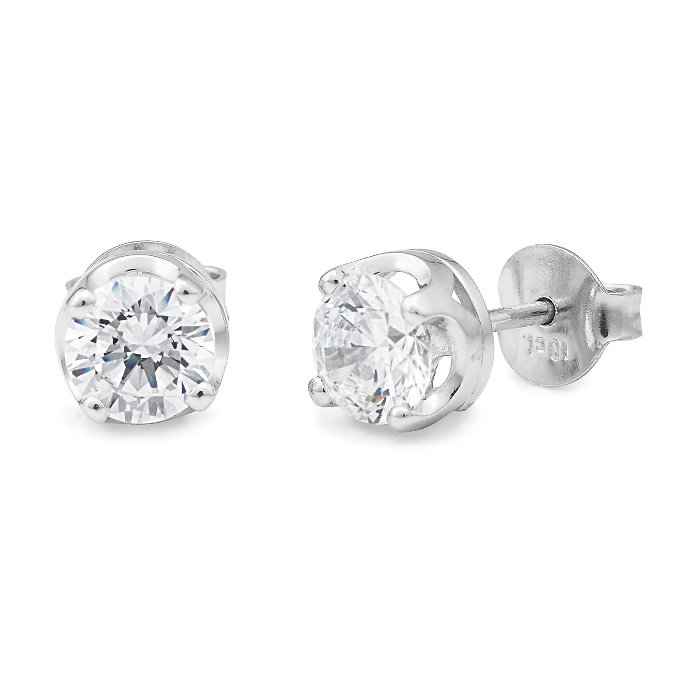 Diamond 4 Claw Stud Earring in 9ct White Gold. TDW approx. 1.50ct ...